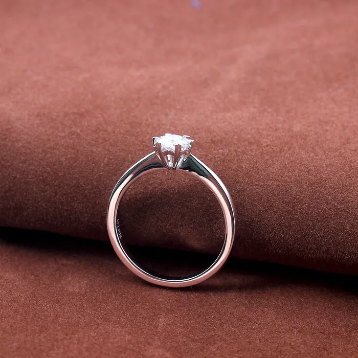 Luxus Moissanite Rings Jewelry Rings 14k White Gold Solitaire Moissanite Ring 05ct
