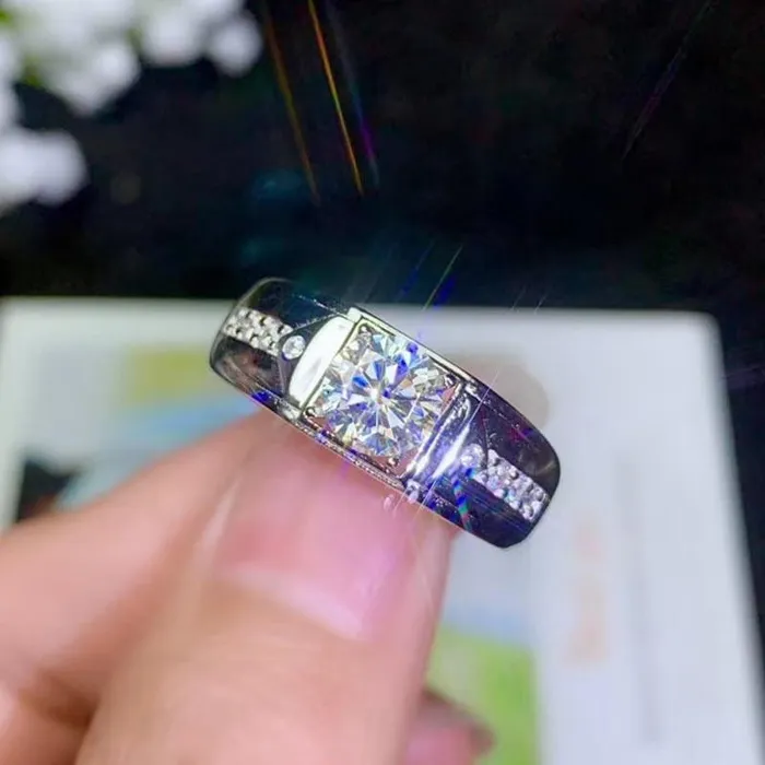Luxus Moissanite Rings Jewelry Rings White Gold Moissanite Ring 1ct Center Stone
