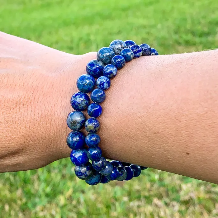 Magic Crystals Bracelets Lapis Lazuli Gemstone Elastic Bead Bracelet