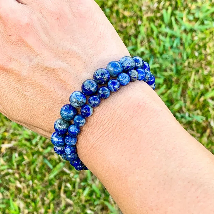 Magic Crystals Bracelets Lapis Lazuli Gemstone Elastic Bead Bracelet