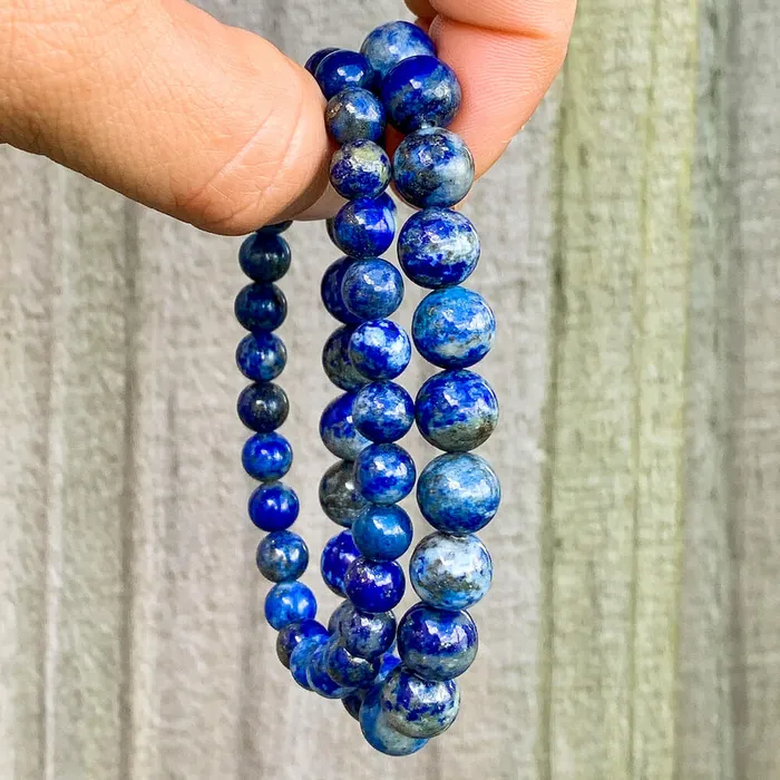 Magic Crystals Bracelets Lapis Lazuli Gemstone Elastic Bead Bracelet