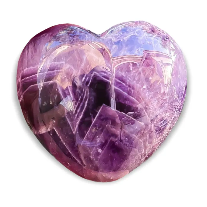 Magic Crystals Gemstone Puffy 30mm Heart Stone Necklaces