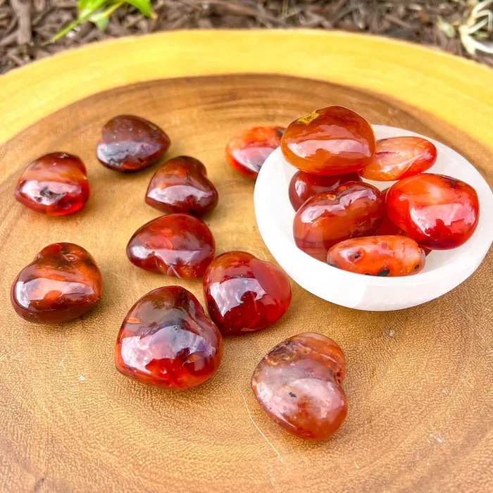 Magic Crystals Gemstone Puffy 30mm Heart Stone Necklaces