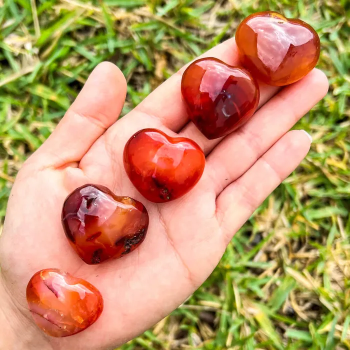 Magic Crystals Gemstone Puffy 30mm Heart Stone Necklaces