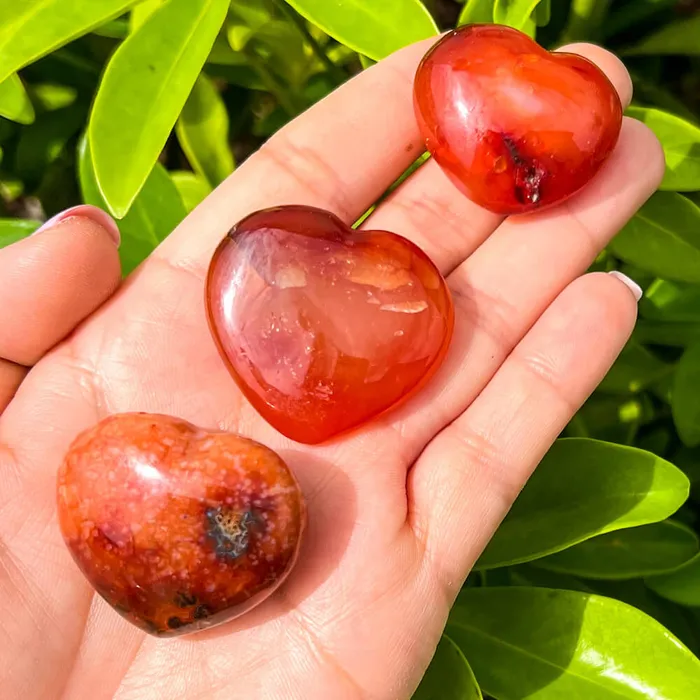 Magic Crystals Gemstone Puffy 30mm Heart Stone Necklaces