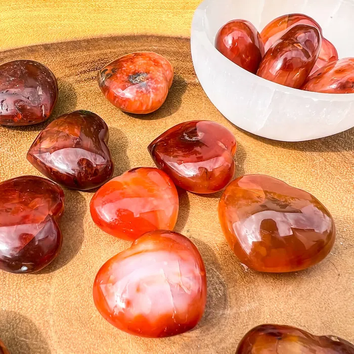 Magic Crystals Gemstone Puffy 30mm Heart Stone Necklaces
