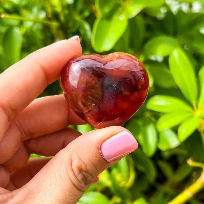 Magic Crystals Gemstone Puffy 30mm Heart Stone Necklaces