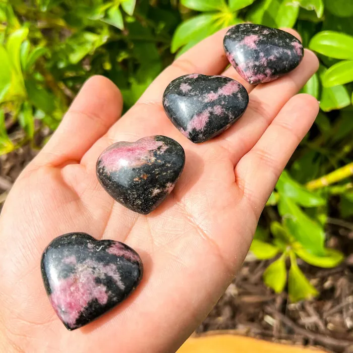 Magic Crystals Gemstone Puffy 30mm Heart Stone Necklaces