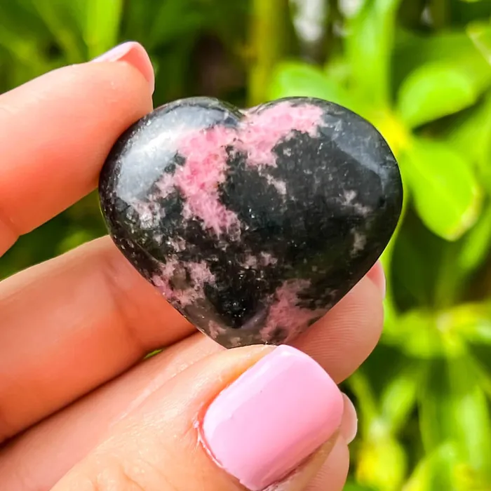 Magic Crystals Gemstone Puffy 30mm Heart Stone Necklaces