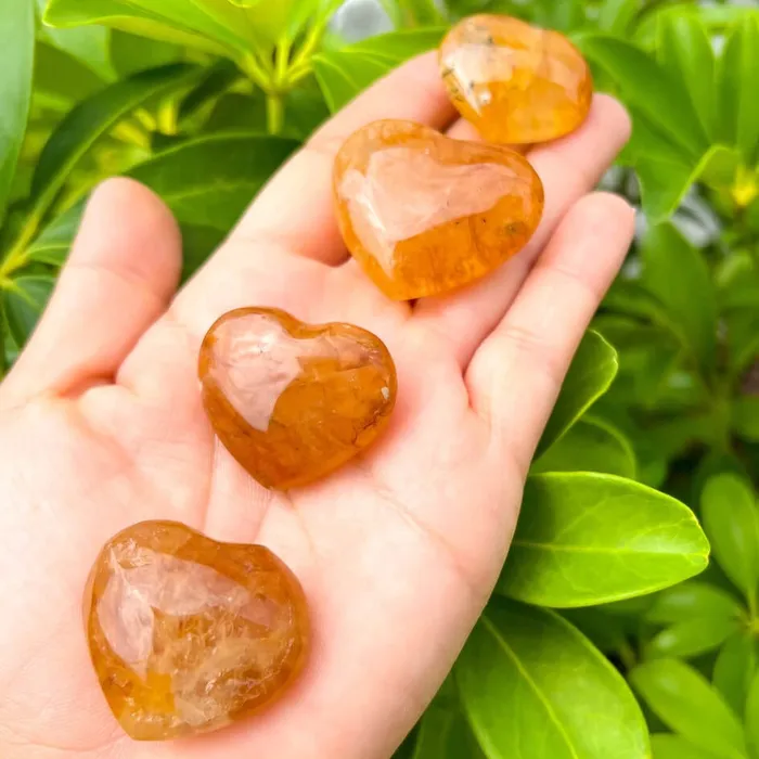 Magic Crystals Gemstone Puffy 30mm Heart Stone Necklaces