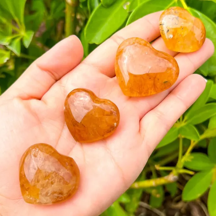 Magic Crystals Gemstone Puffy 30mm Heart Stone Necklaces
