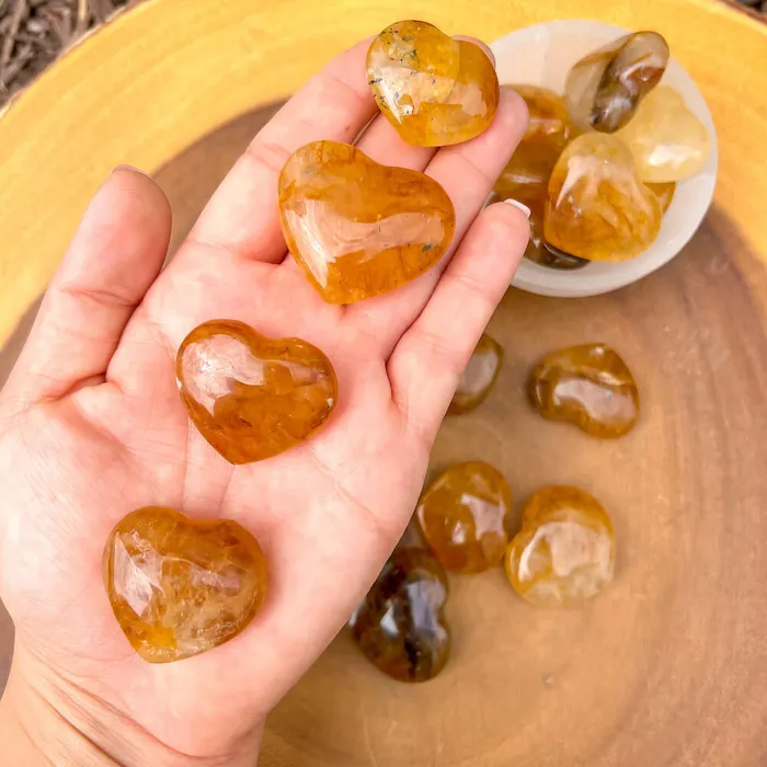Magic Crystals Gemstone Puffy 30mm Heart Stone Necklaces