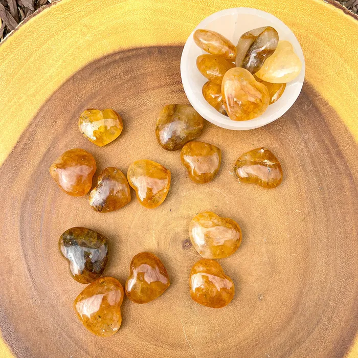 Magic Crystals Gemstone Puffy 30mm Heart Stone Necklaces