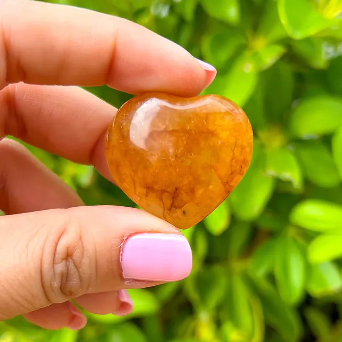 Magic Crystals Gemstone Puffy 30mm Heart Stone Necklaces