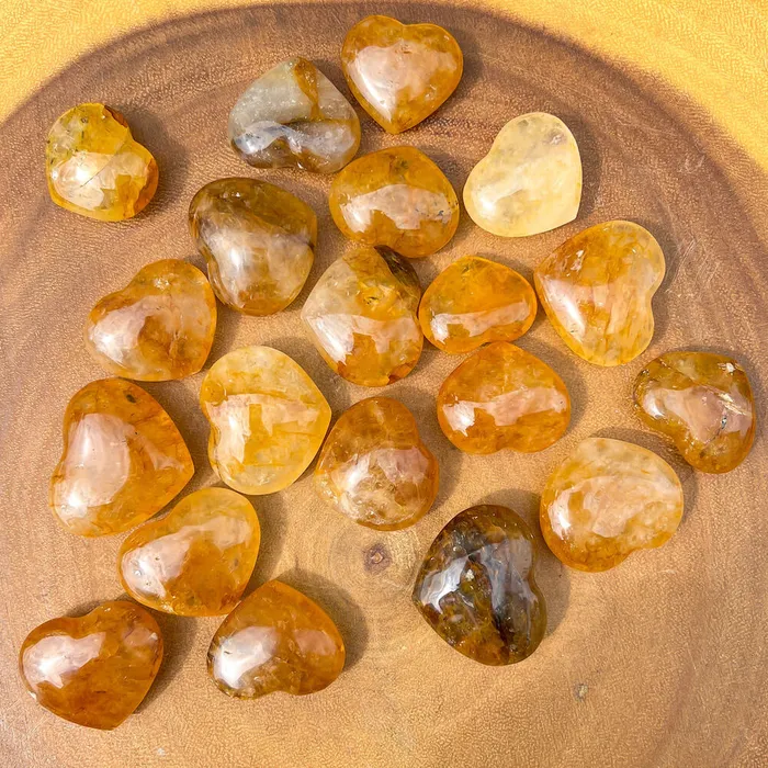 Magic Crystals Gemstone Puffy 30mm Heart Stone Necklaces