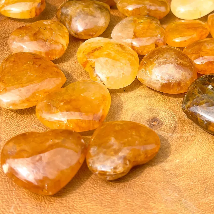 Magic Crystals Gemstone Puffy 30mm Heart Stone Necklaces