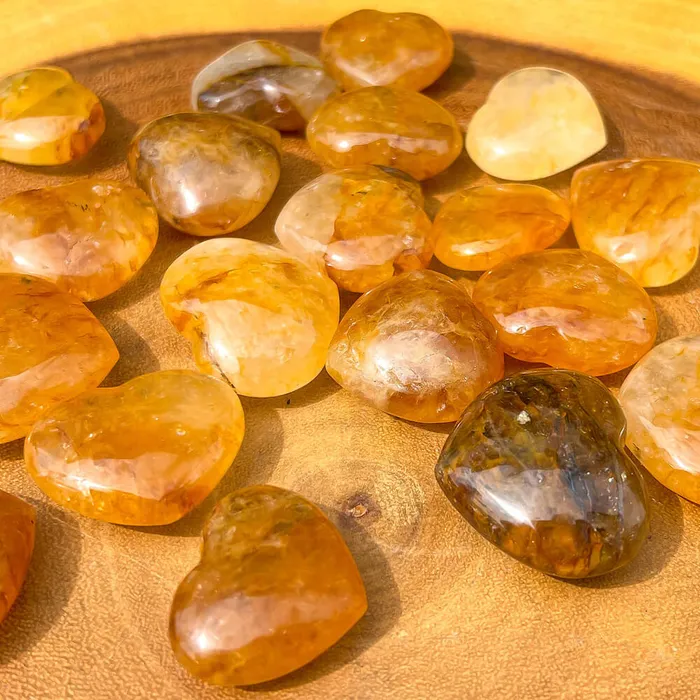 Magic Crystals Gemstone Puffy 30mm Heart Stone Necklaces