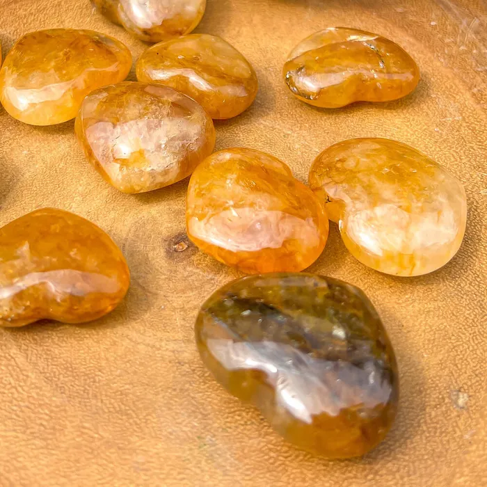 Magic Crystals Gemstone Puffy 30mm Heart Stone Necklaces