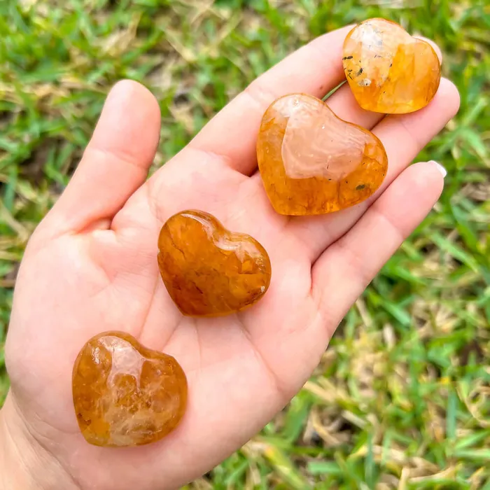 Magic Crystals Gemstone Puffy 30mm Heart Stone Necklaces