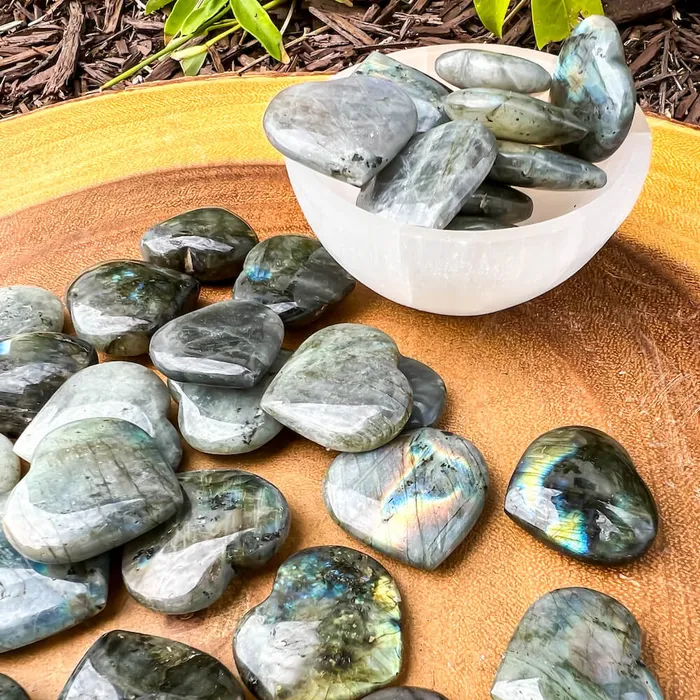 Magic Crystals Gemstone Puffy 30mm Heart Stone Necklaces