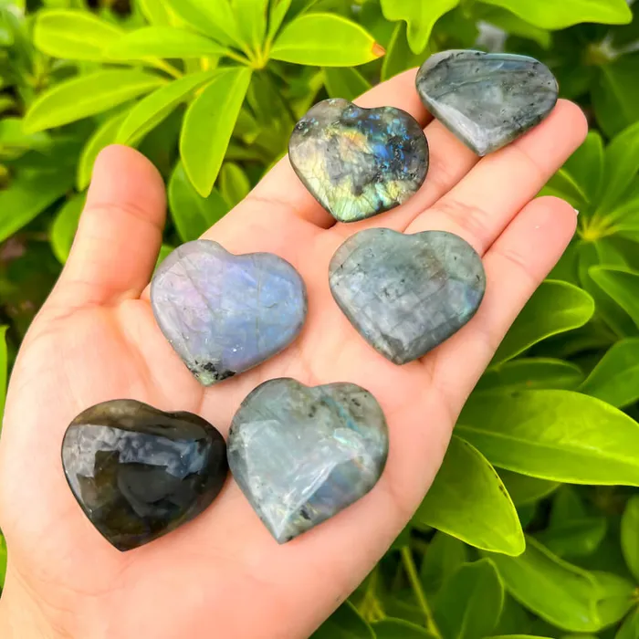 Magic Crystals Gemstone Puffy 30mm Heart Stone Necklaces