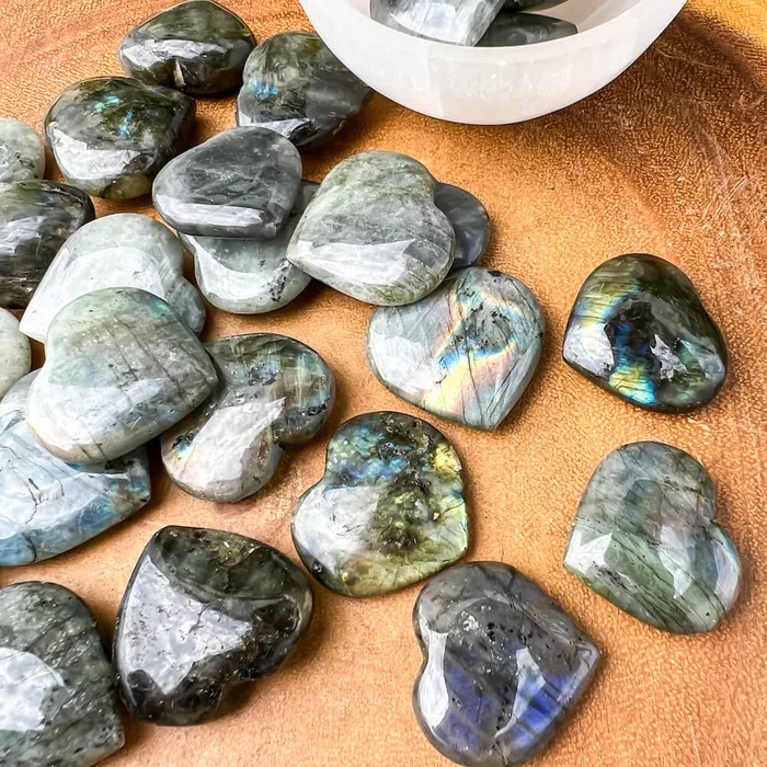 Magic Crystals Gemstone Puffy 30mm Heart Stone Necklaces