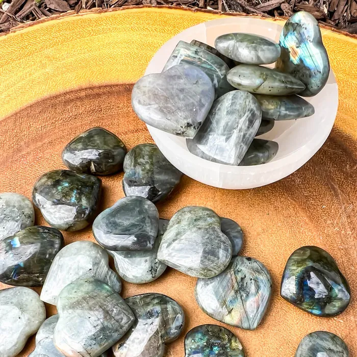Magic Crystals Gemstone Puffy 30mm Heart Stone Necklaces