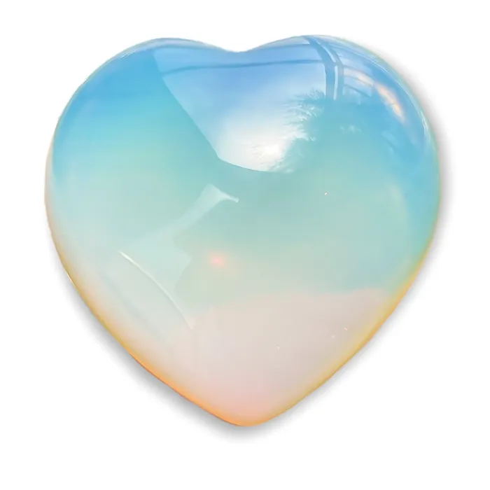 Magic Crystals Gemstone Puffy 30mm Heart Stone Necklaces