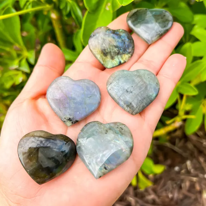 Magic Crystals Gemstone Puffy 30mm Heart Stone Necklaces