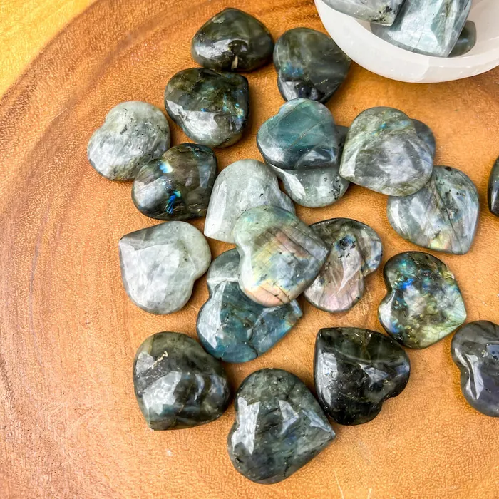 Magic Crystals Gemstone Puffy 30mm Heart Stone Necklaces