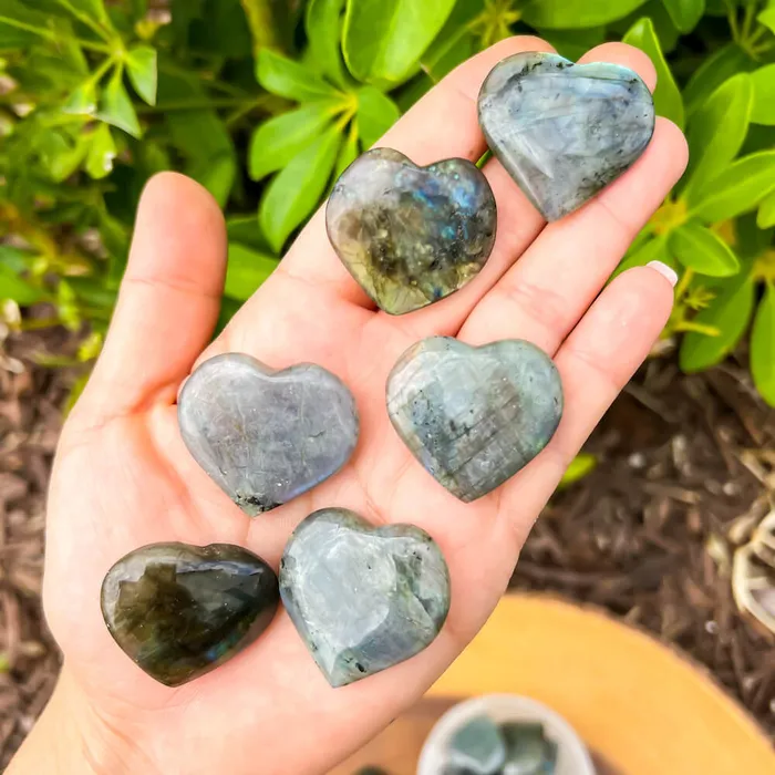 Magic Crystals Gemstone Puffy 30mm Heart Stone Necklaces