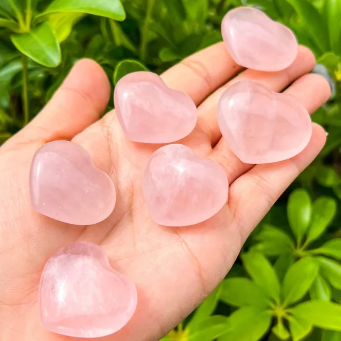 Magic Crystals Gemstone Puffy 30mm Heart Stone Necklaces