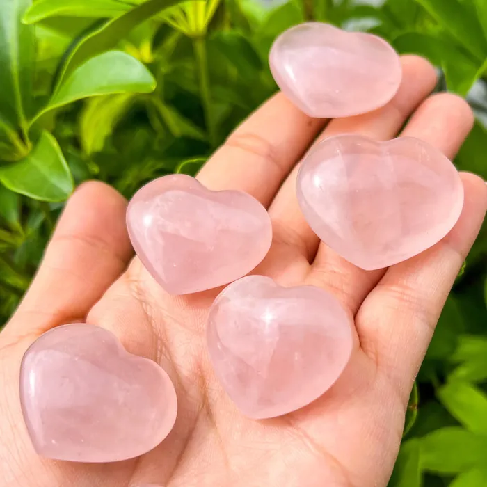 Magic Crystals Gemstone Puffy 30mm Heart Stone Necklaces