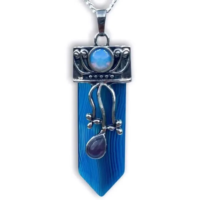 Magic Crystals Necklaces Flower Point Gemstone Pendant Necklace
