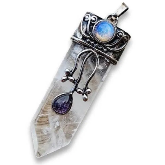 Magic Crystals Necklaces Flower Point Gemstone Pendant Necklace