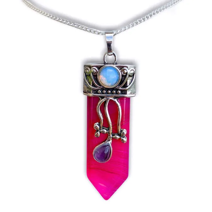 Magic Crystals Necklaces Flower Point Gemstone Pendant Necklace