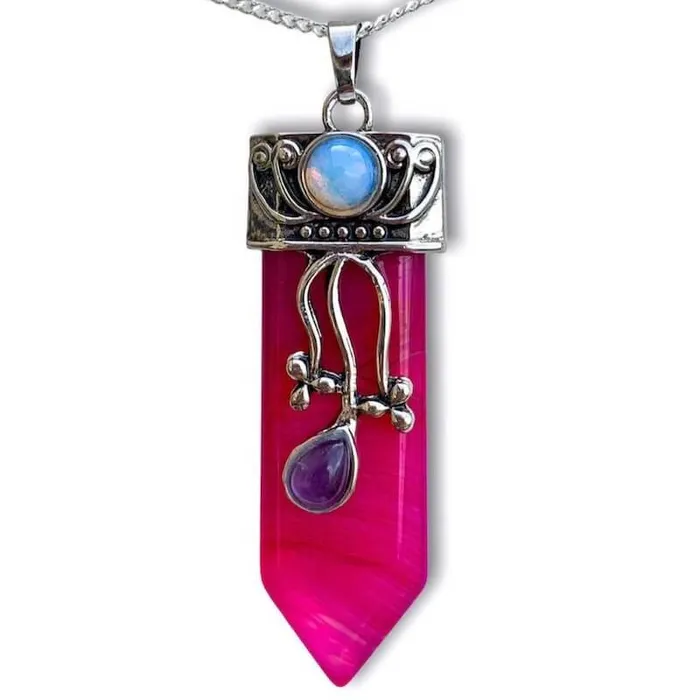 Magic Crystals Necklaces Flower Point Gemstone Pendant Necklace