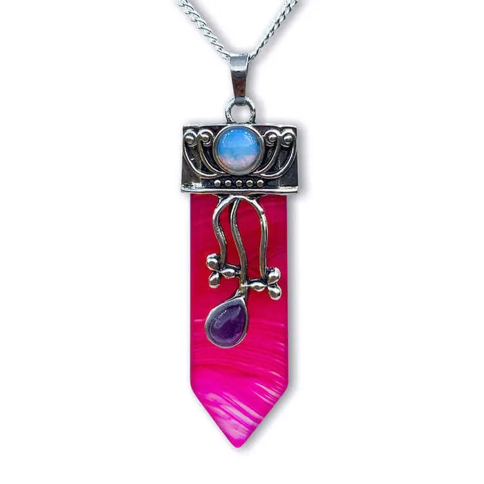 Magic Crystals Necklaces Flower Point Gemstone Pendant Necklace