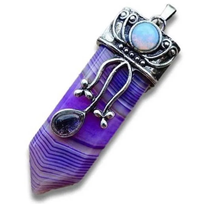 Magic Crystals Necklaces Flower Point Gemstone Pendant Necklace