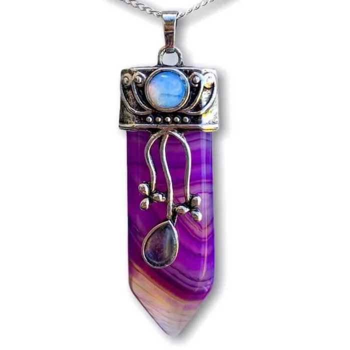 Magic Crystals Necklaces Flower Point Gemstone Pendant Necklace