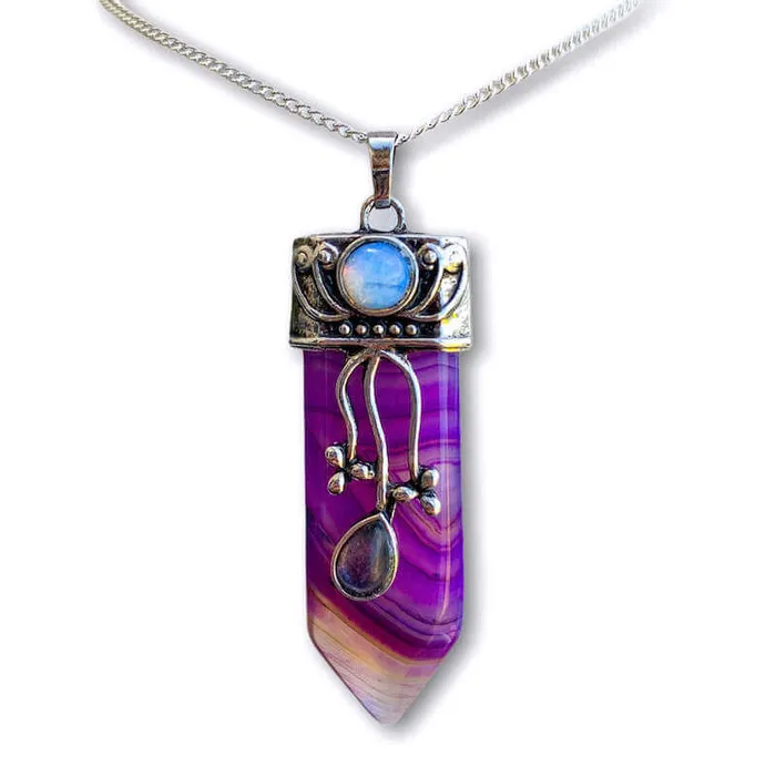 Magic Crystals Necklaces Flower Point Gemstone Pendant Necklace