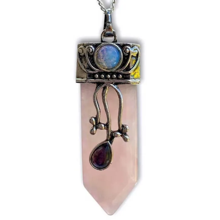 Magic Crystals Necklaces Flower Point Gemstone Pendant Necklace