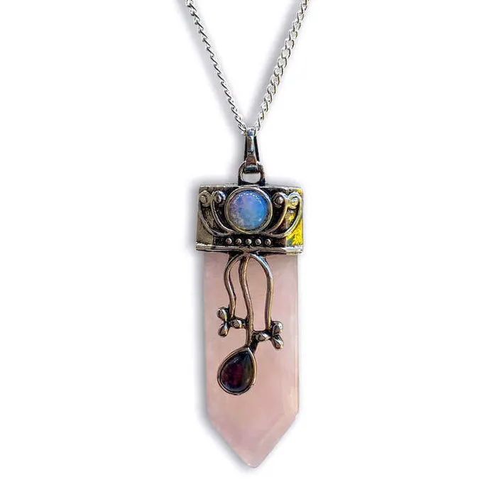 Magic Crystals Necklaces Flower Point Gemstone Pendant Necklace