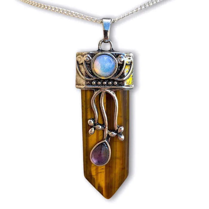 Magic Crystals Necklaces Flower Point Gemstone Pendant Necklace