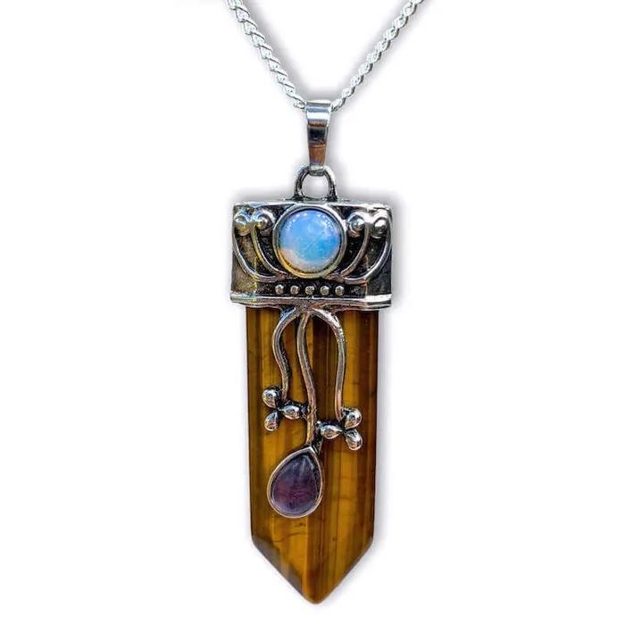 Magic Crystals Necklaces Flower Point Gemstone Pendant Necklace