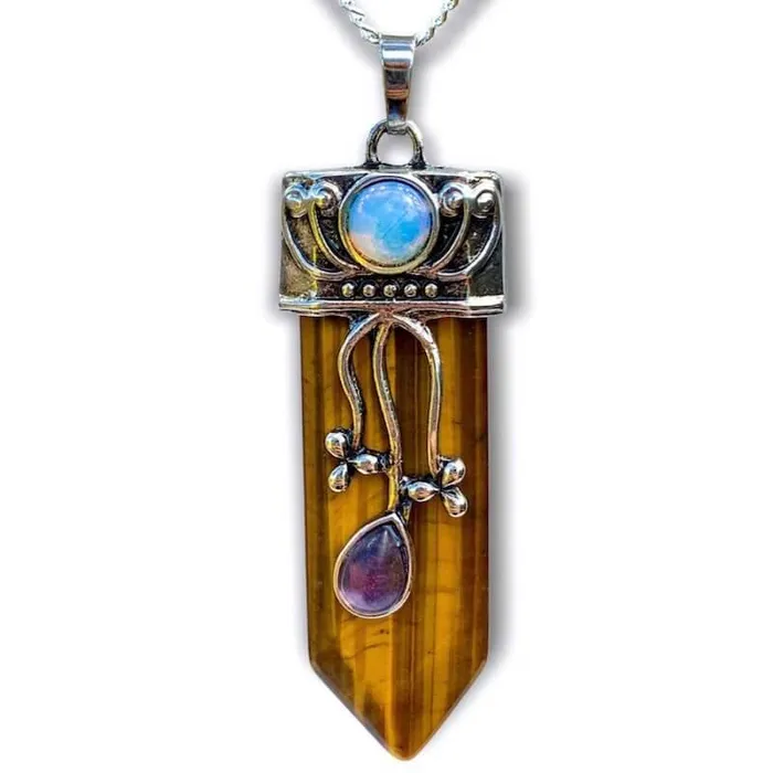 Magic Crystals Necklaces Flower Point Gemstone Pendant Necklace
