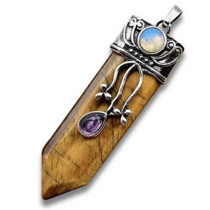 Magic Crystals Necklaces Flower Point Gemstone Pendant Necklace
