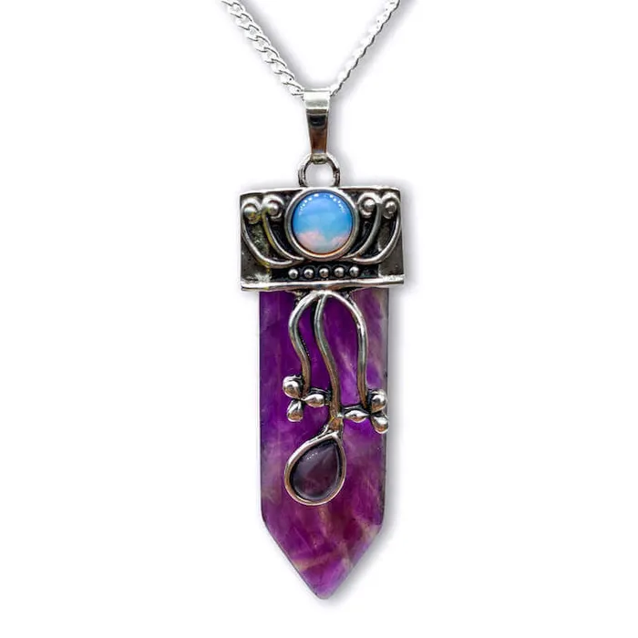 Magic Crystals Necklaces Flower Point Gemstone Pendant Necklace