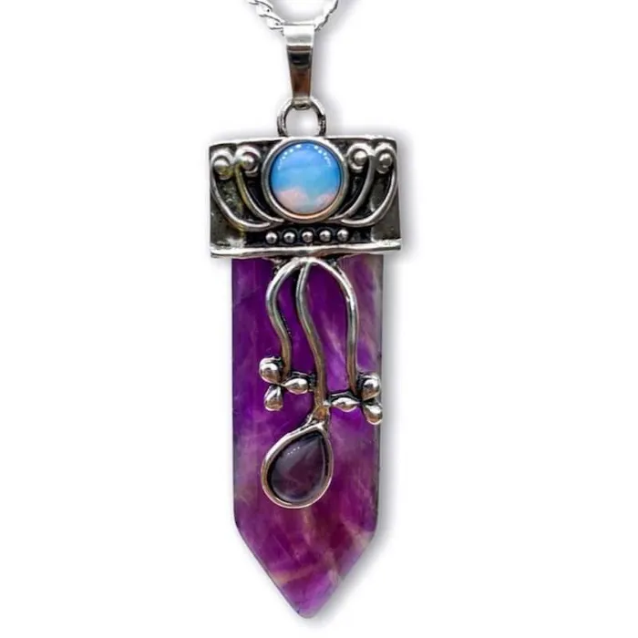Magic Crystals Necklaces Flower Point Gemstone Pendant Necklace