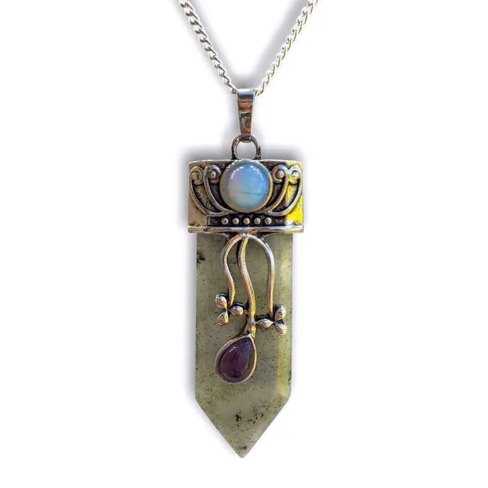 Magic Crystals Necklaces Flower Point Gemstone Pendant Necklace